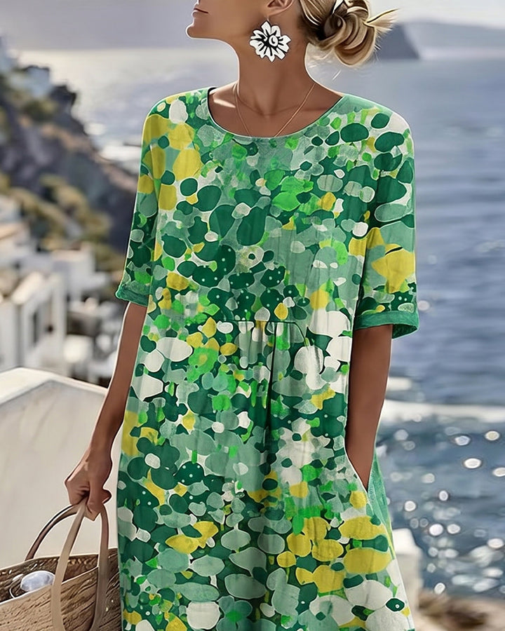 Flora | Volné květinové midi šaty