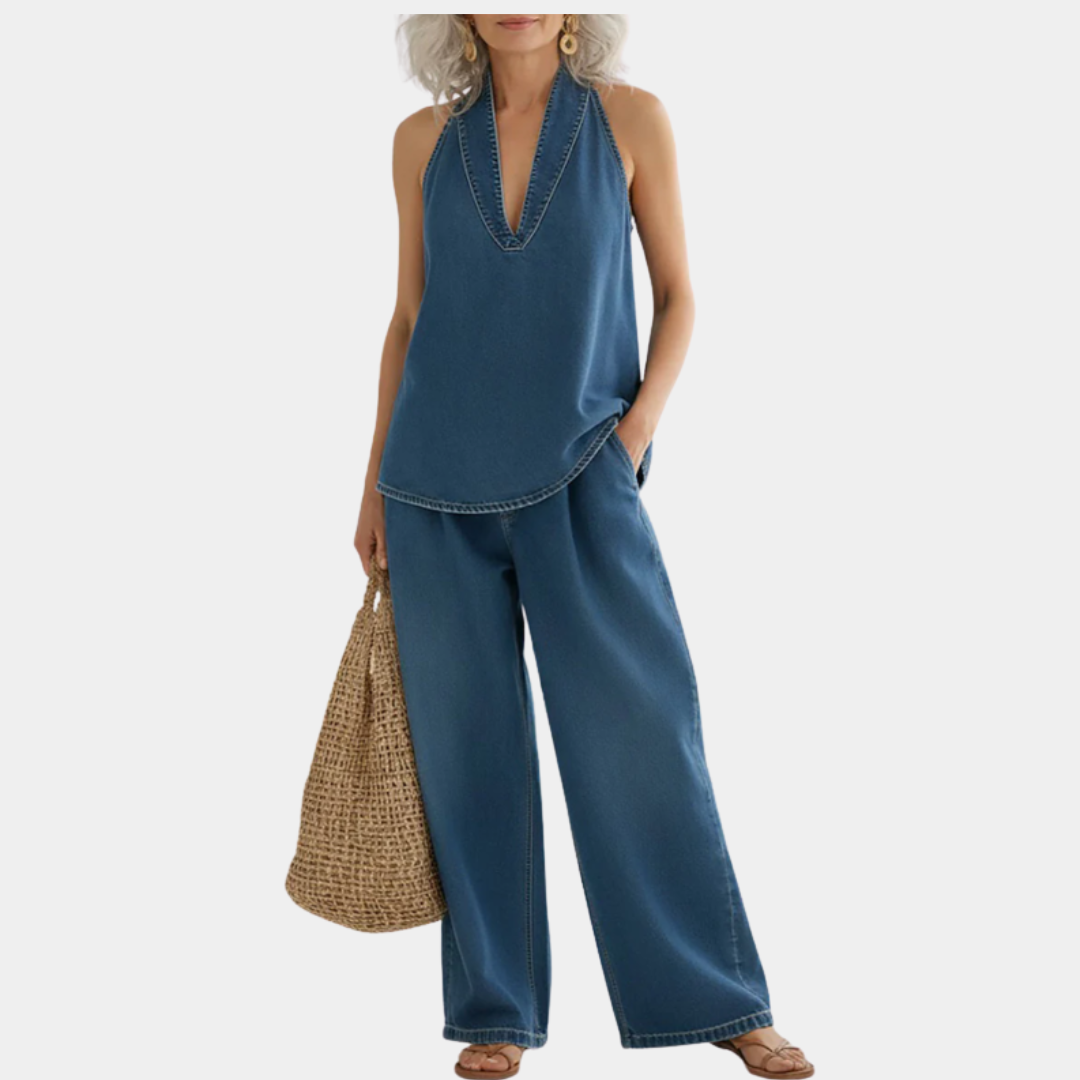 Ibiza | Vintage Prani Mekani Denim Izgled Dvostruki Set