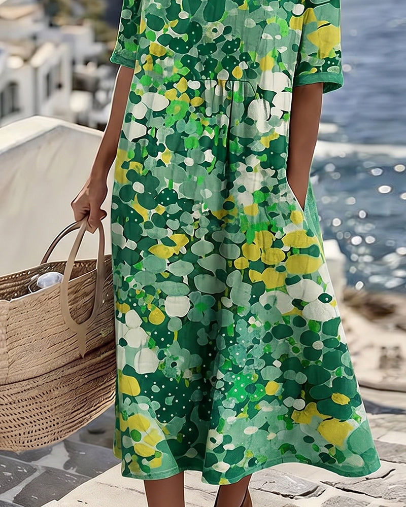 Flora | Volné květinové midi šaty