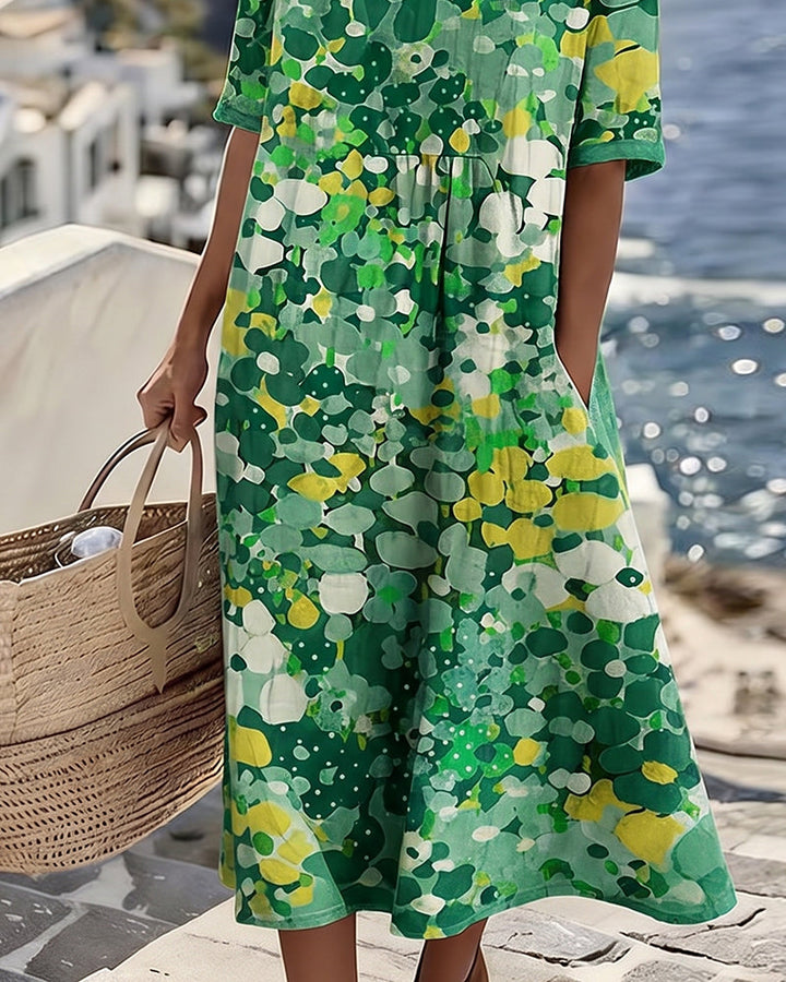Flora | Volné květinové midi šaty