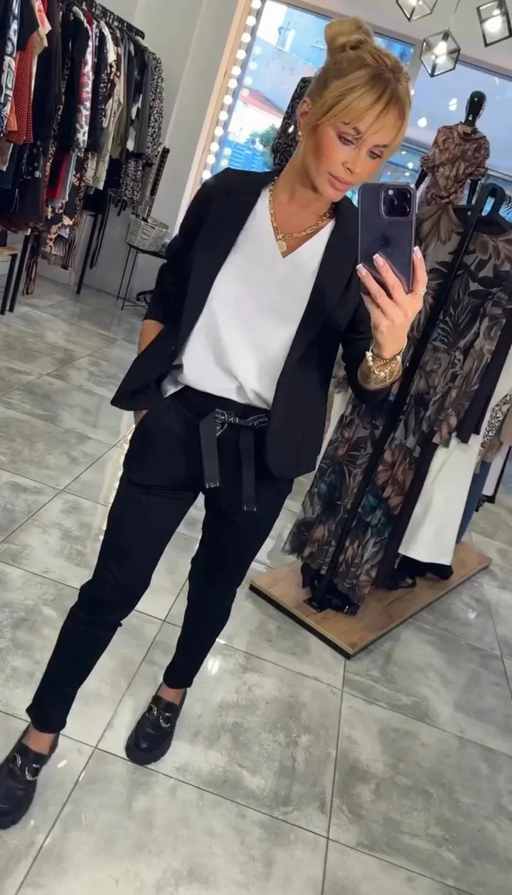 Vendula™ | Elegantní dvoudílný set s blazerem a jogger kalhotami