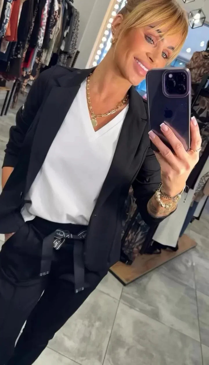 Vendula™ | Elegantní dvoudílný set s blazerem a jogger kalhotami