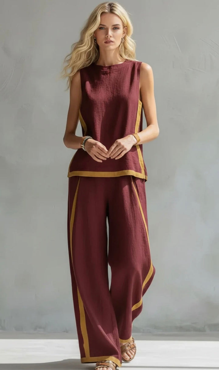 Valeria™ | Elegantní dvoudílný set se širokými kalhotami