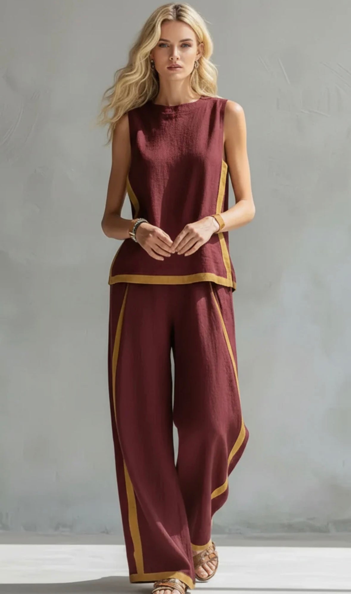 Valeria™ | Elegantni komplet s širokim hlačama