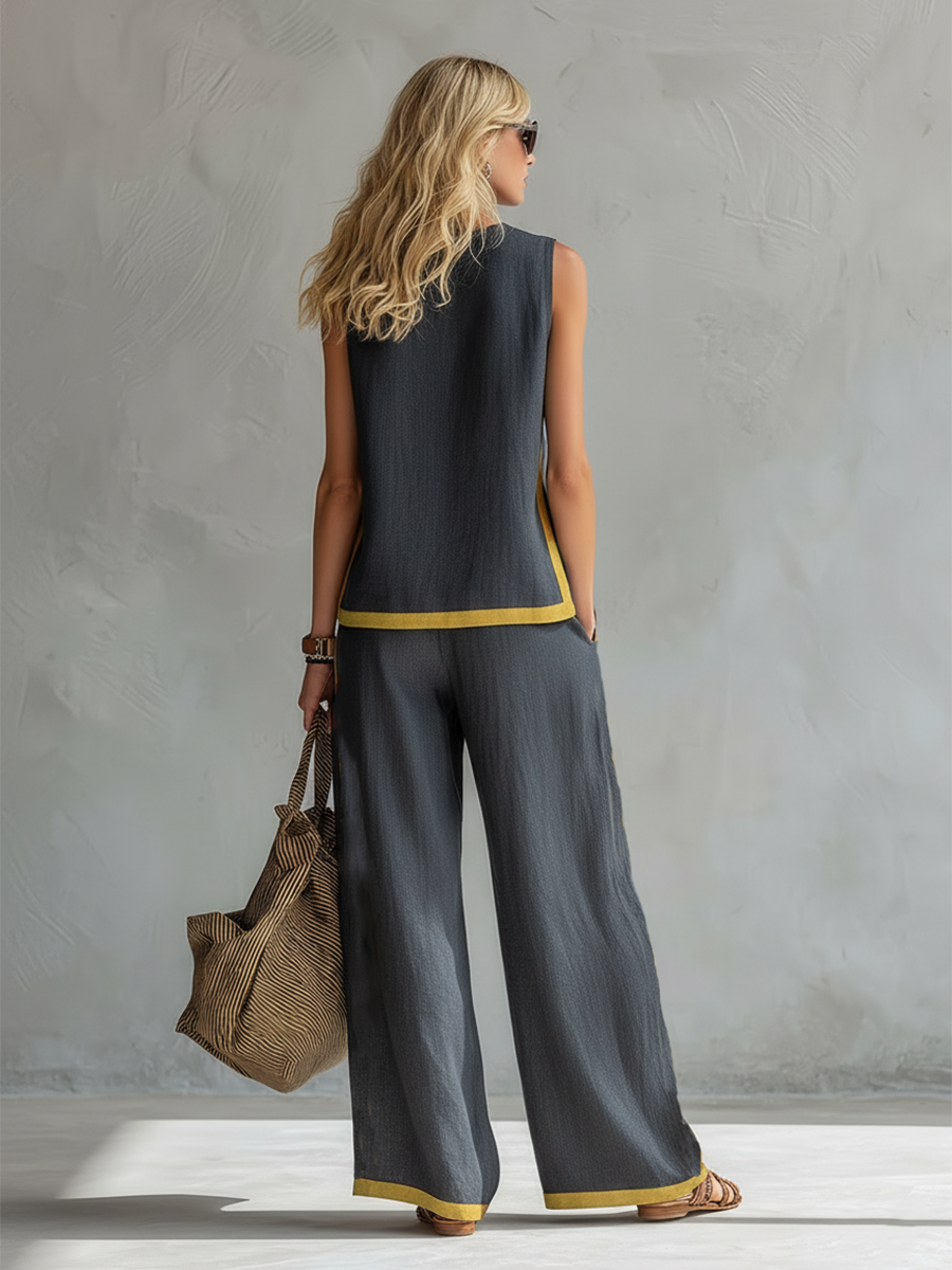Valeria™ | Elegantni komplet s širokim hlačama