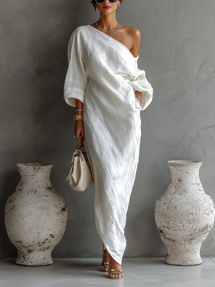 Seraphina™ | Elegantna maxi haljina s jednim ramenom i lepršavim krojem
