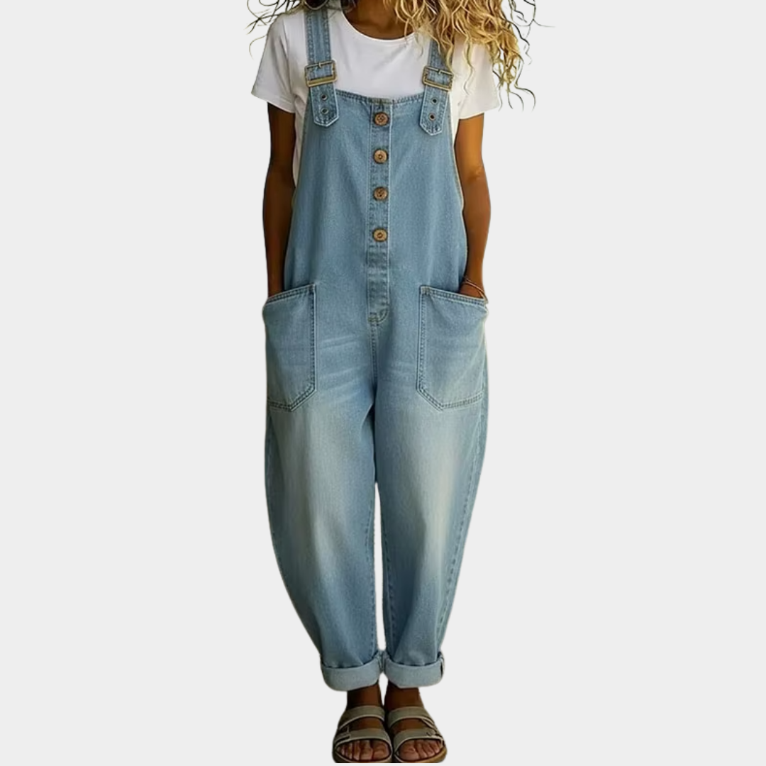 Mae | Vintage pamučni traper overall s podesivim naramenicama