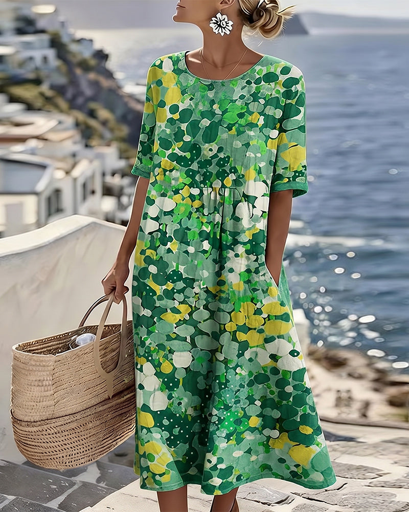 Flora | Volné květinové midi šaty